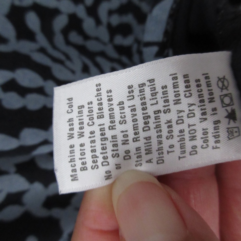 Fresh Produce Dress 1X Black Blue Sharkbite Supima Cotton Flowy‎ Beachy Coastal - Picture 6 of 9